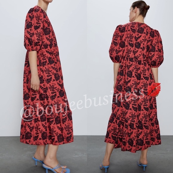 ZARA Sequinned Printed Dress - Picture 13 of 14